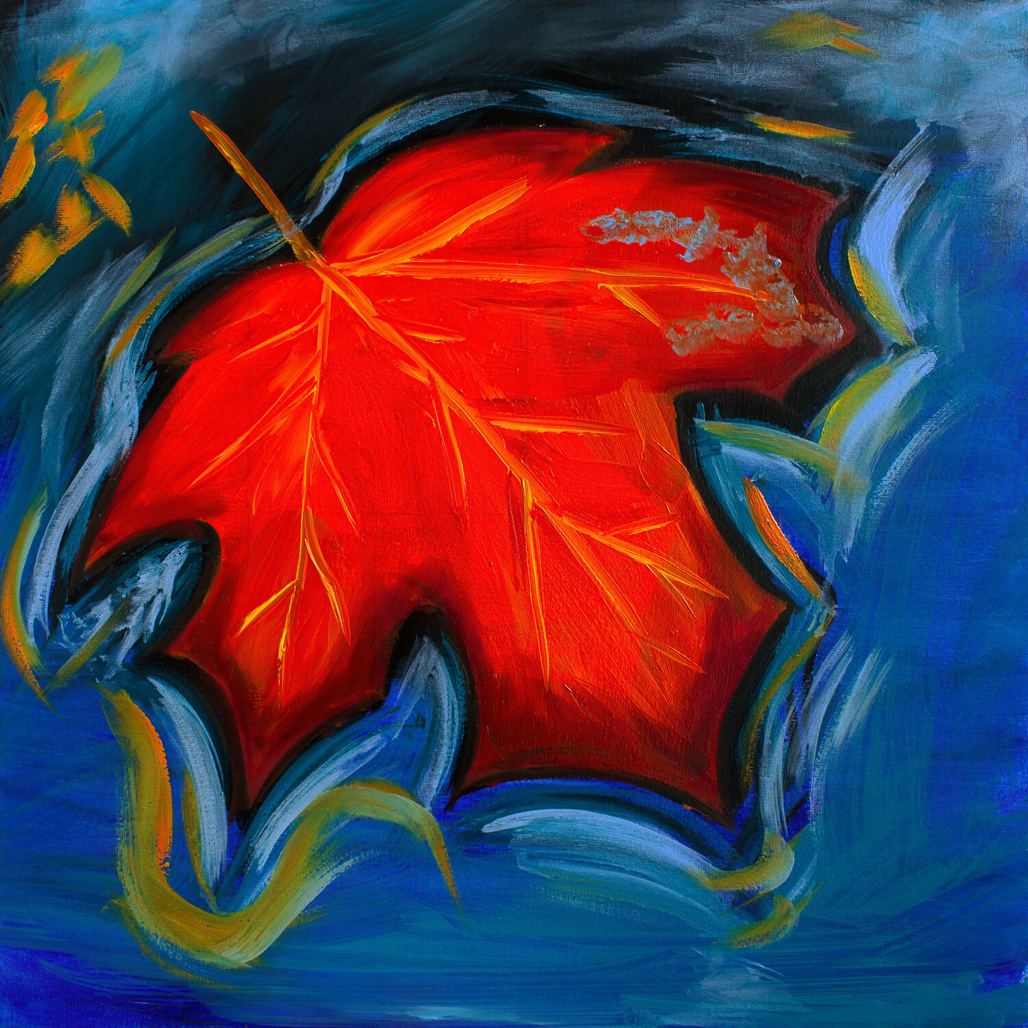 Floating Fire Tetiana Surshko Original painting for sale