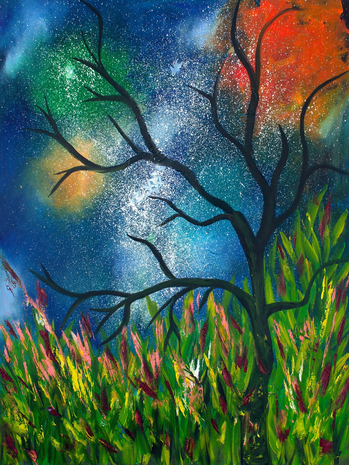 Starlit Bloom Tetiana Surshko Original painting for sale