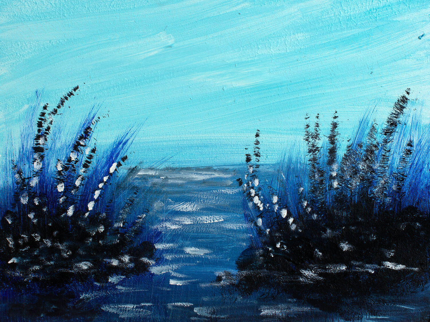 Path in Blue Tetiana Surshko Original painting for sale