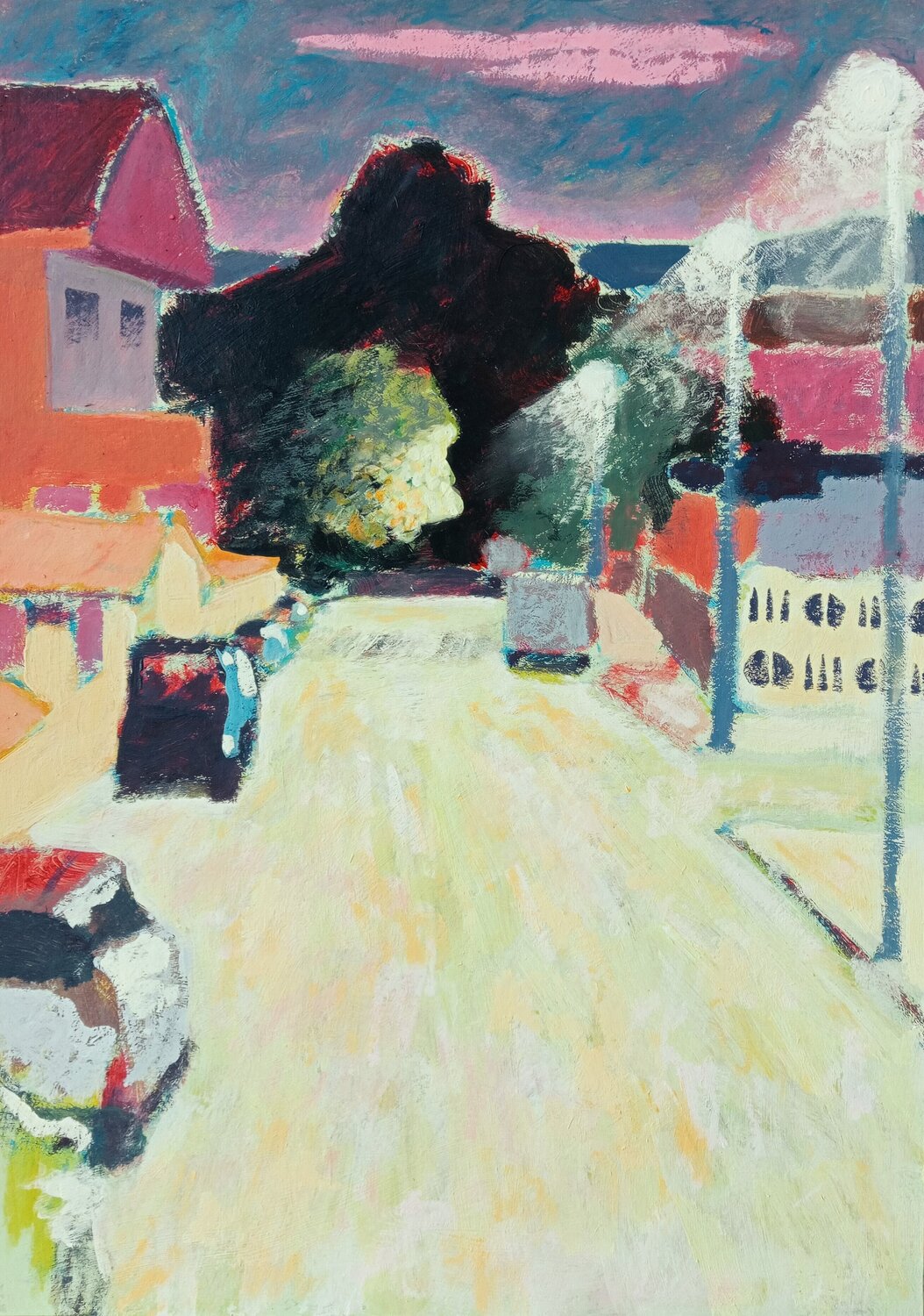Via Lazio di sera Luigi Iona Original painting for sale