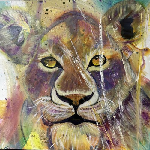 Layla - Löwenmutter by Nicole Adolph, Painting for Sale on Select