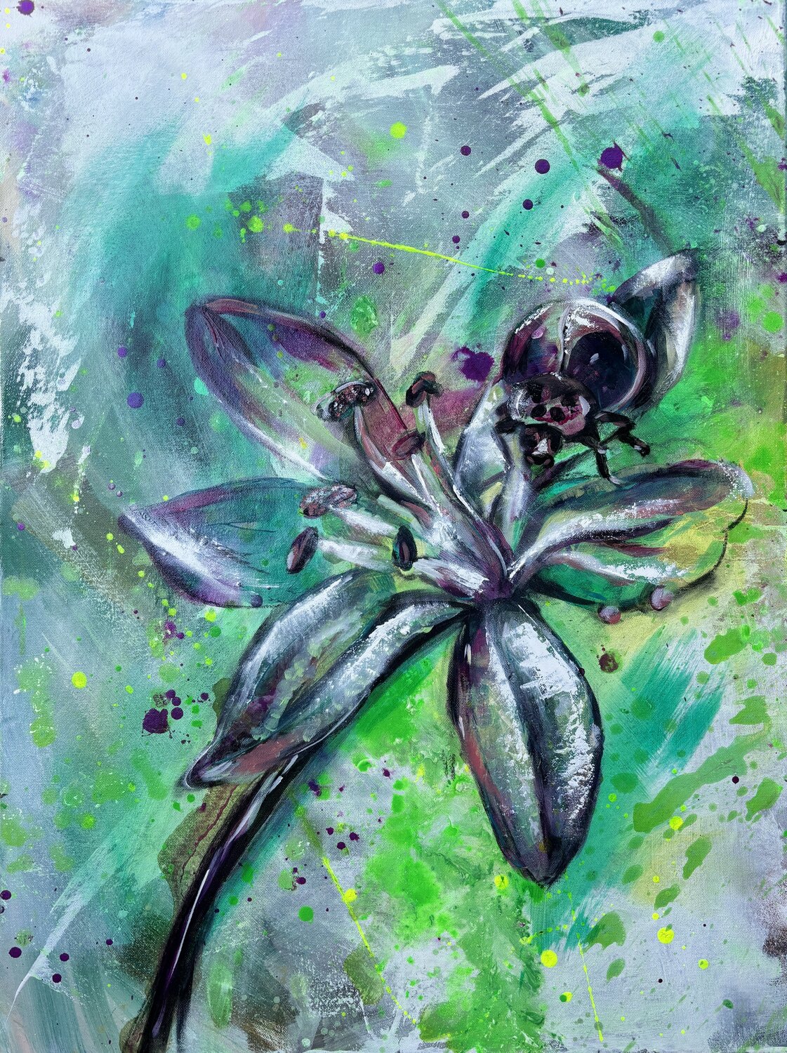 Ladybug - Serie Zartes aus Öl Nicole Adolph Original painting for sale