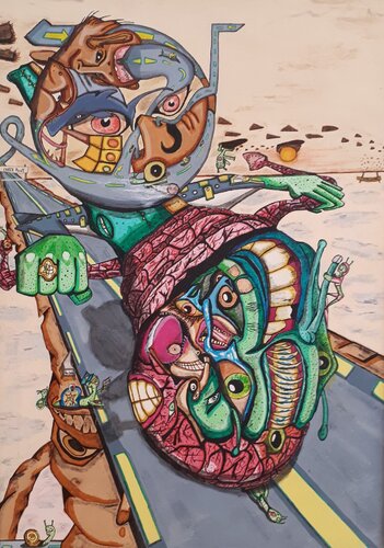 La course d'escargots by El Zoufri, Painting for Sale on Select