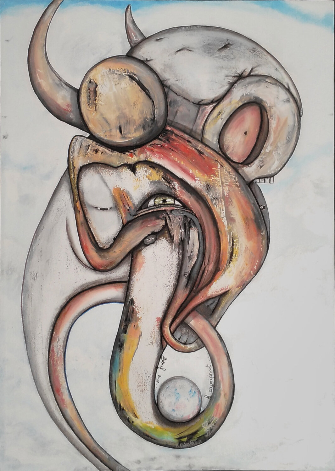 Le Capriphant El Zoufri Original painting for sale