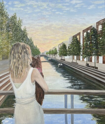 Girl at Sunset by Oksana Salminen, Painting for Sale on Select