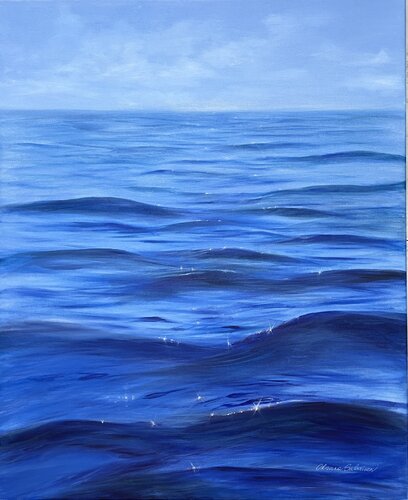 Blue Serenity by Oksana Salminen, Painting for Sale on Select