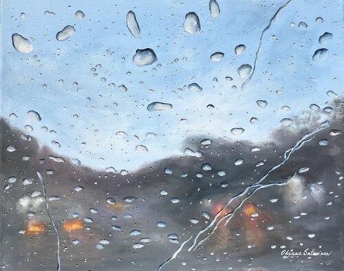 Raindrops by Oksana Salminen, Painting for Sale on Select