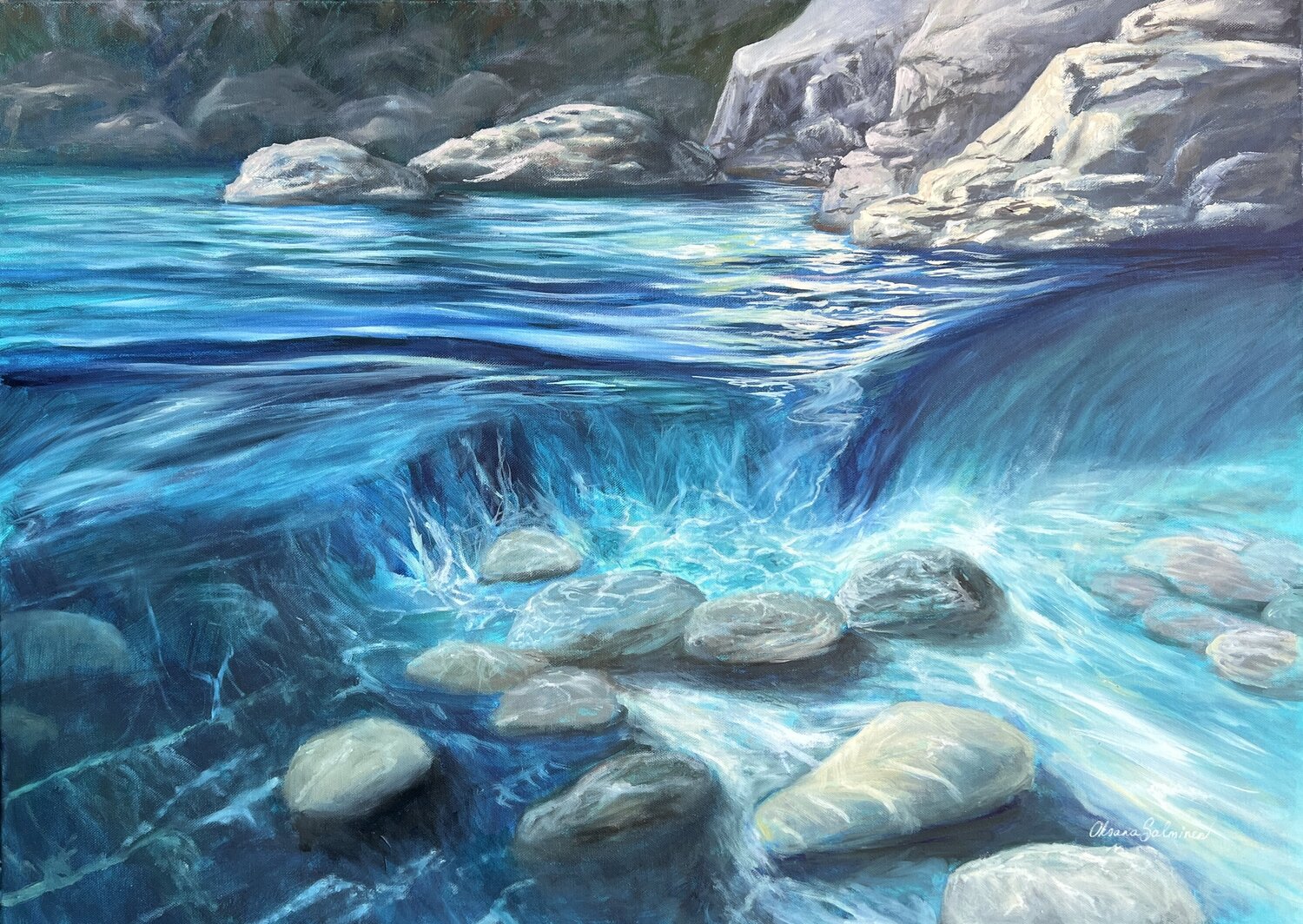 Above and Under Oksana Salminen Original painting for sale