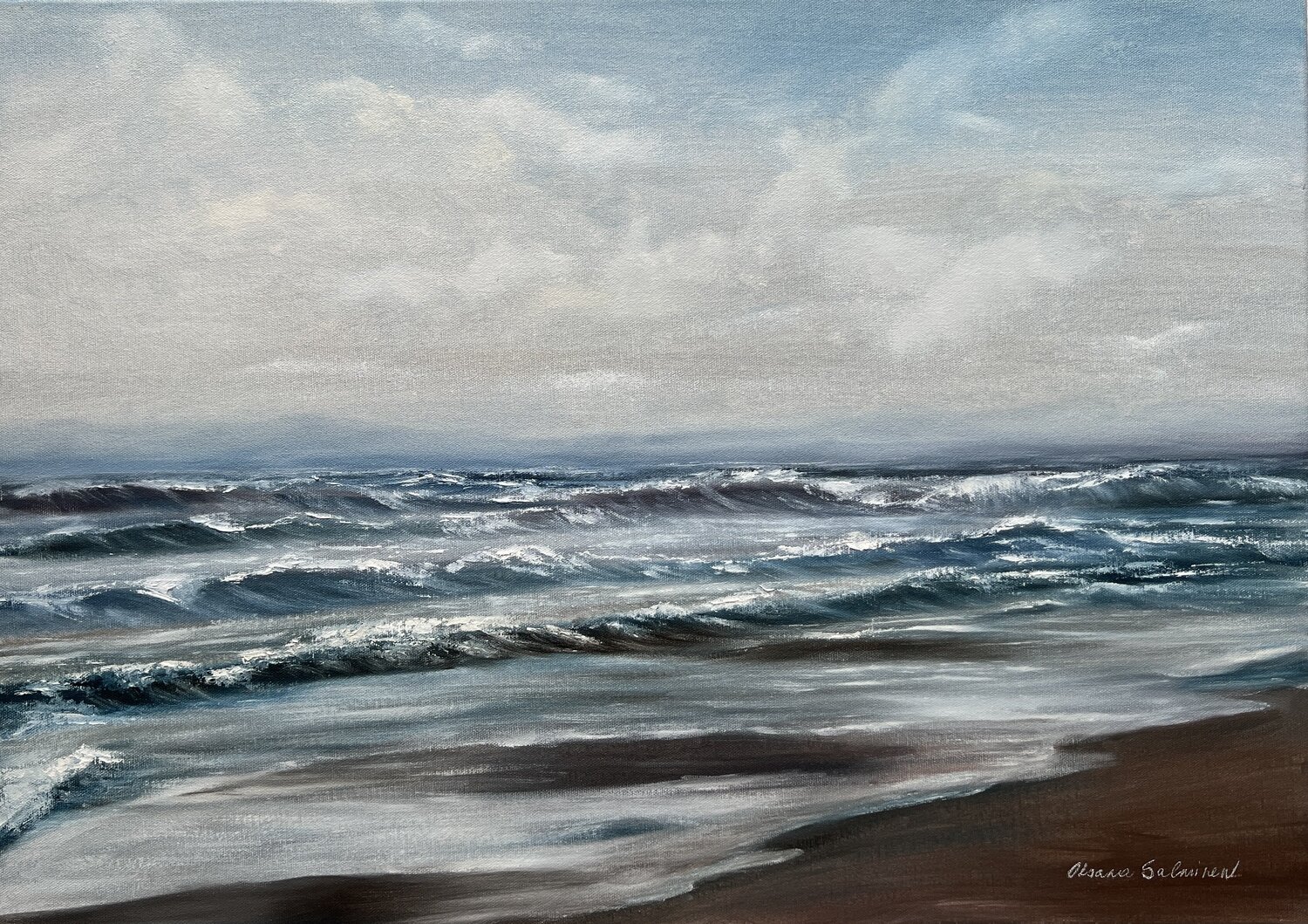 Cool Baltic Sea Oksana Salminen Original painting for sale