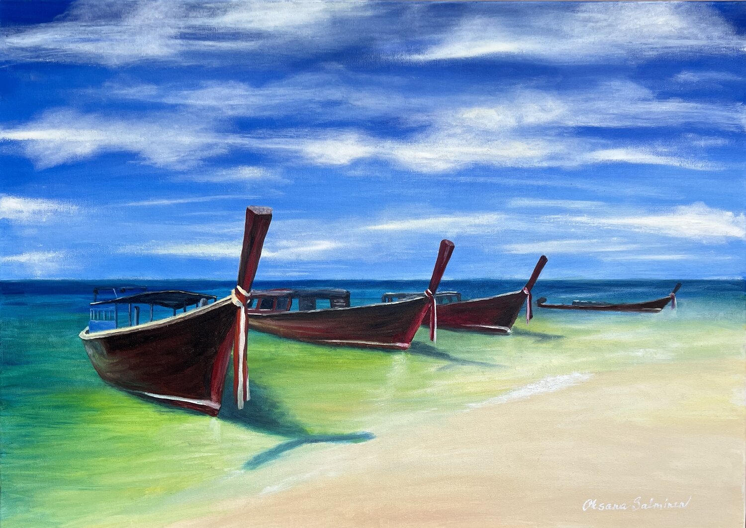 Thailand Shore Oksana Salminen Original painting for sale