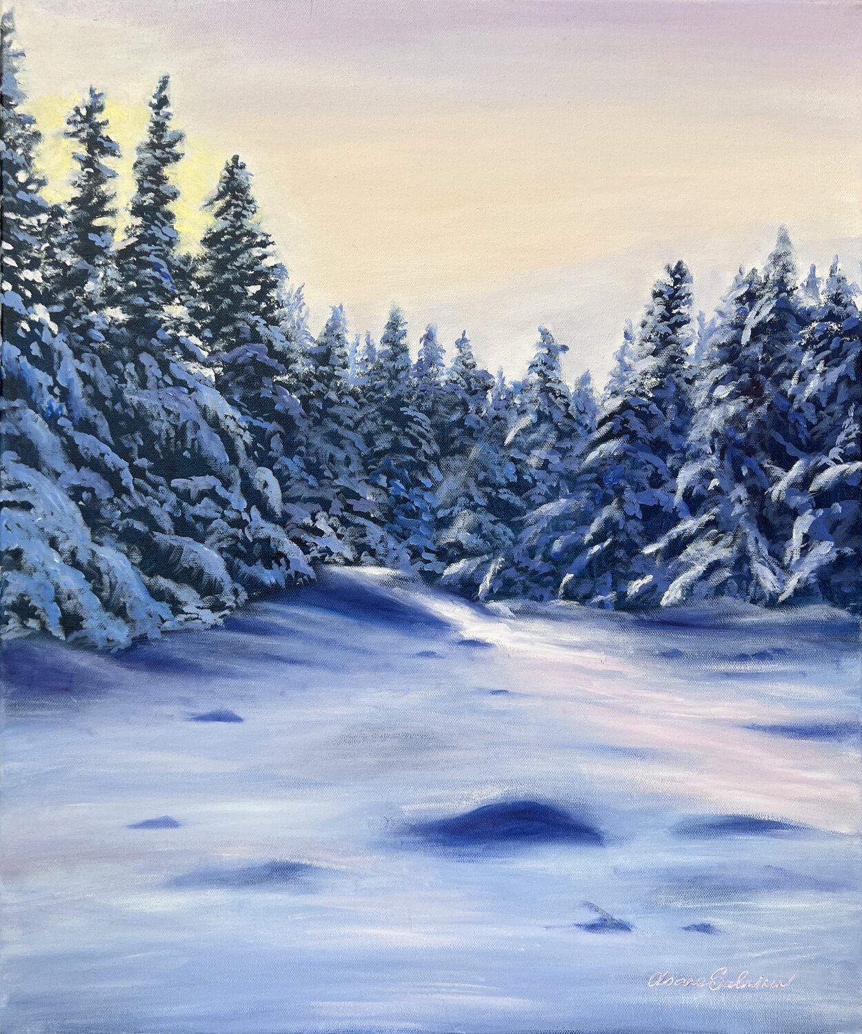 Winter Forest Oksana Salminen Original painting for sale