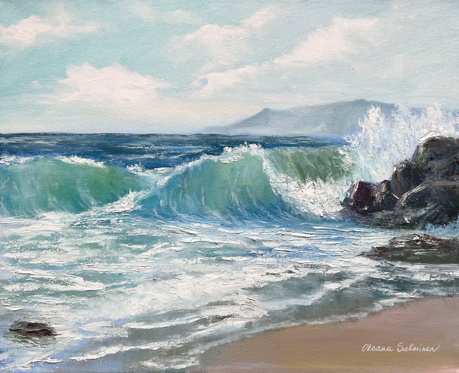 Strong Waves Oksana Salminen Original painting for sale