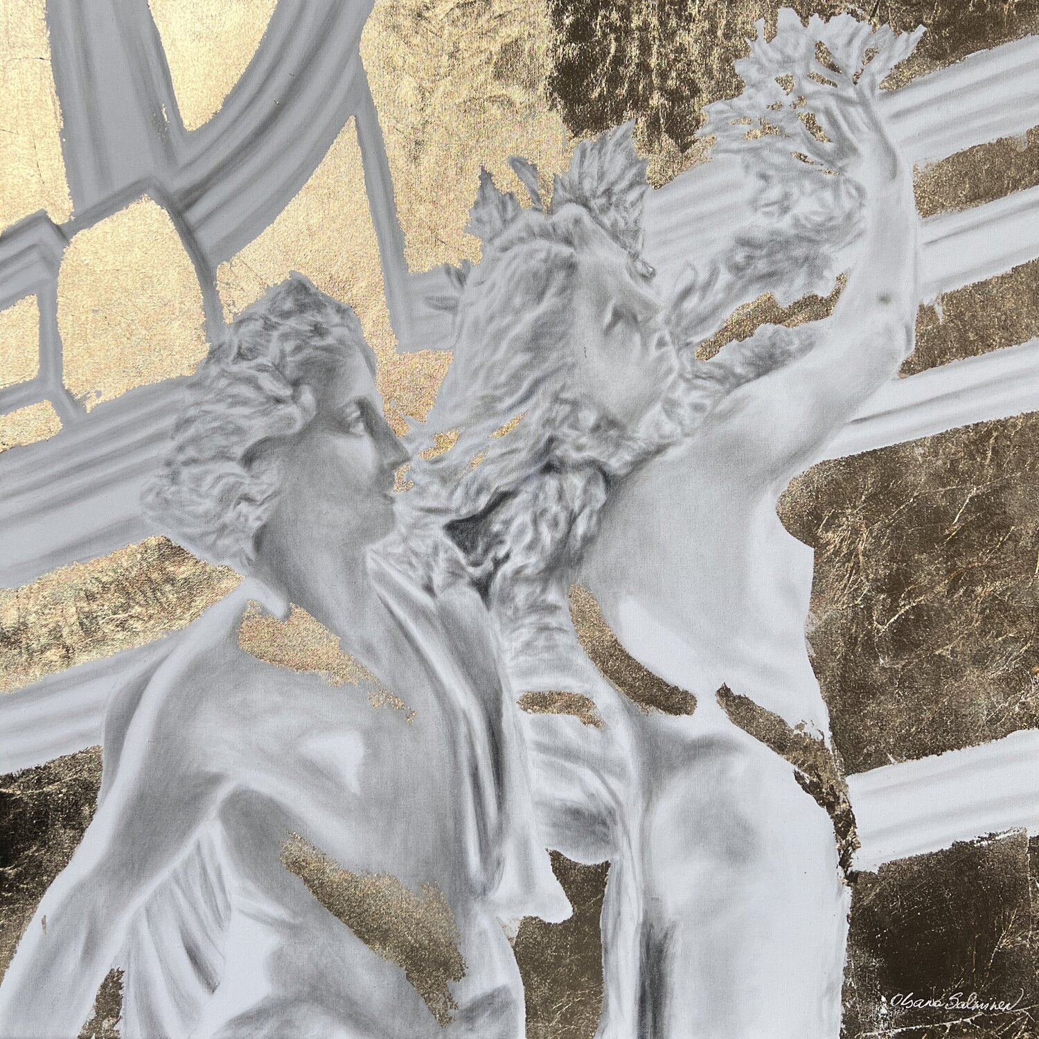 Apollo and Daphne (Bernini) Oksana Salminen Original painting for sale