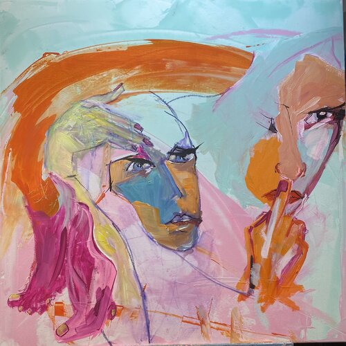 PROFIL D'UN SOLDAT DANS UN MASQUE DE FEMME by francoise leblanc, Painting for Sale on Select