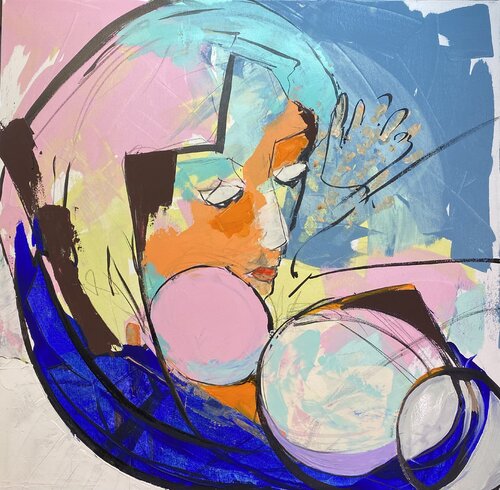 LA FEMME ET L'ENFANT by francoise leblanc, Painting for Sale on Select