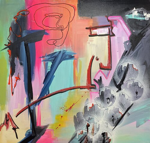 FEMME CURIEUSE by francoise leblanc, Painting for Sale on Select
