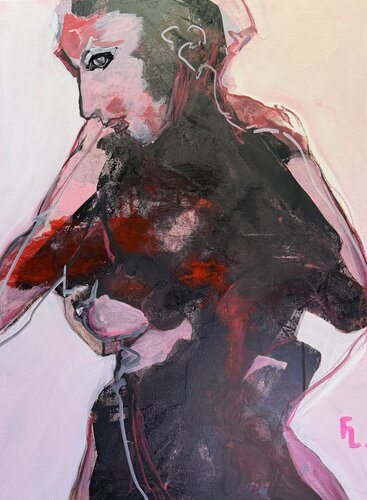 CE QUI BRULE EN SILENCE by francoise leblanc, Painting for Sale on Select