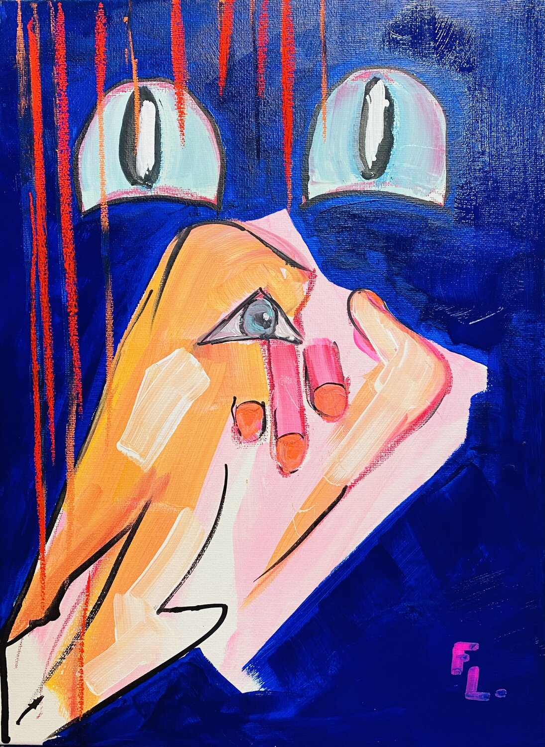 T114 FEMME 2050 francoise leblanc Original painting for sale