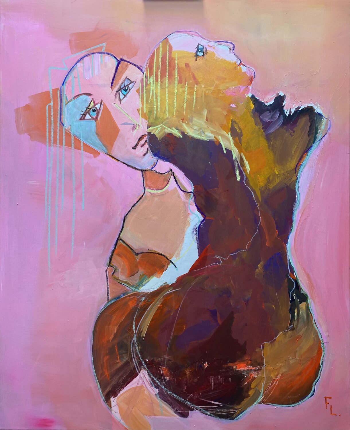 T118 SECRET DE FEMMES francoise leblanc Original painting for sale
