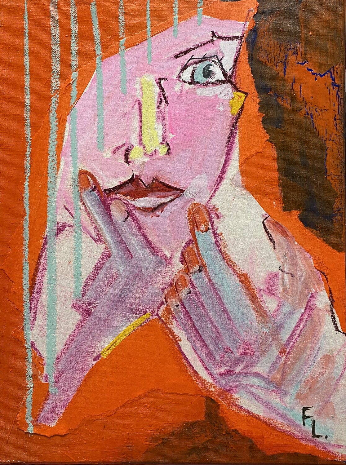 T20 FEMME 2050 francoise leblanc Original painting for sale