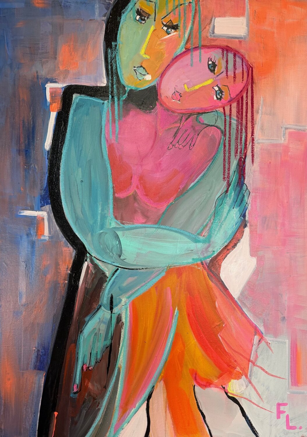 AMOUREUX francoise leblanc Original painting for sale