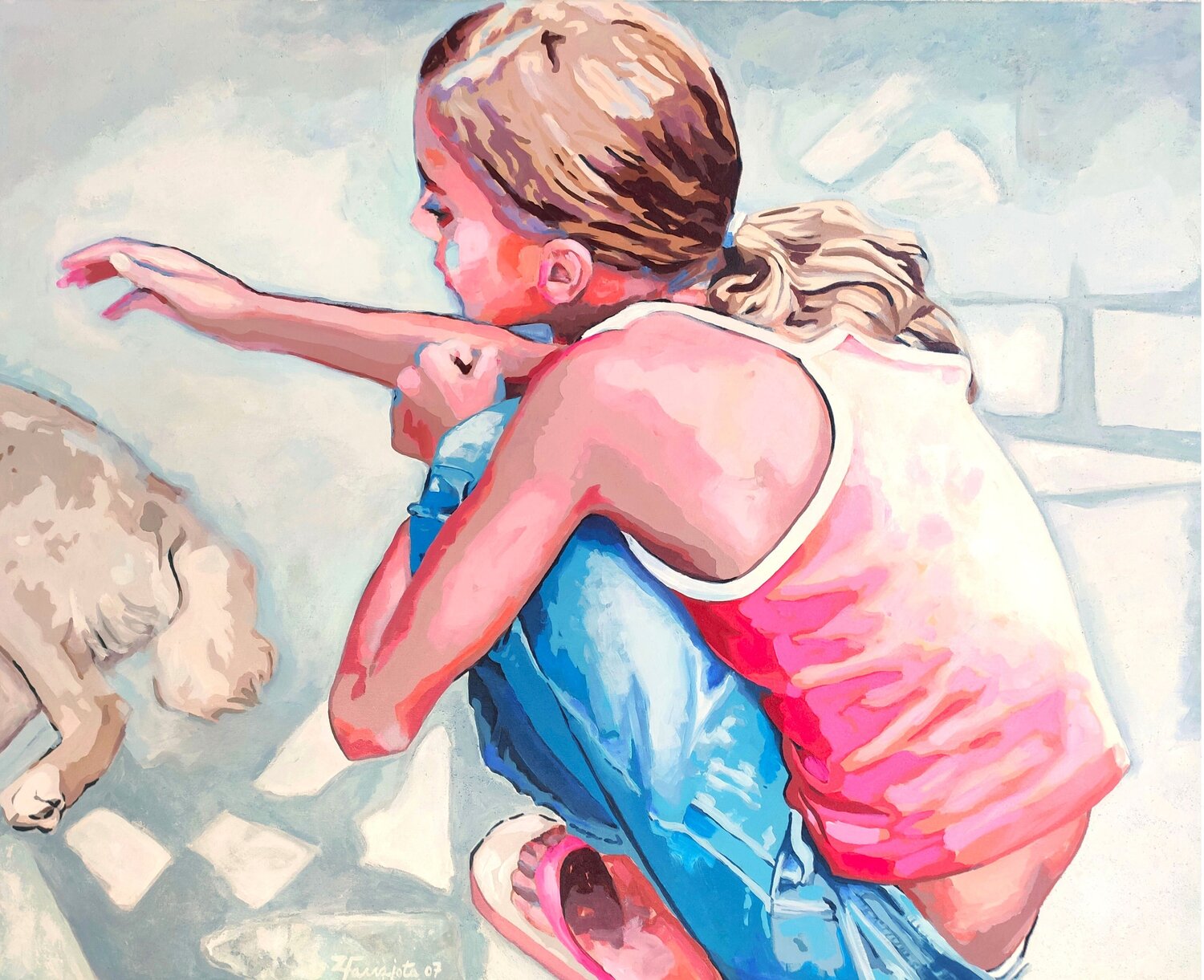 Invisible Bonds Zezinha Farrajota Original painting for sale