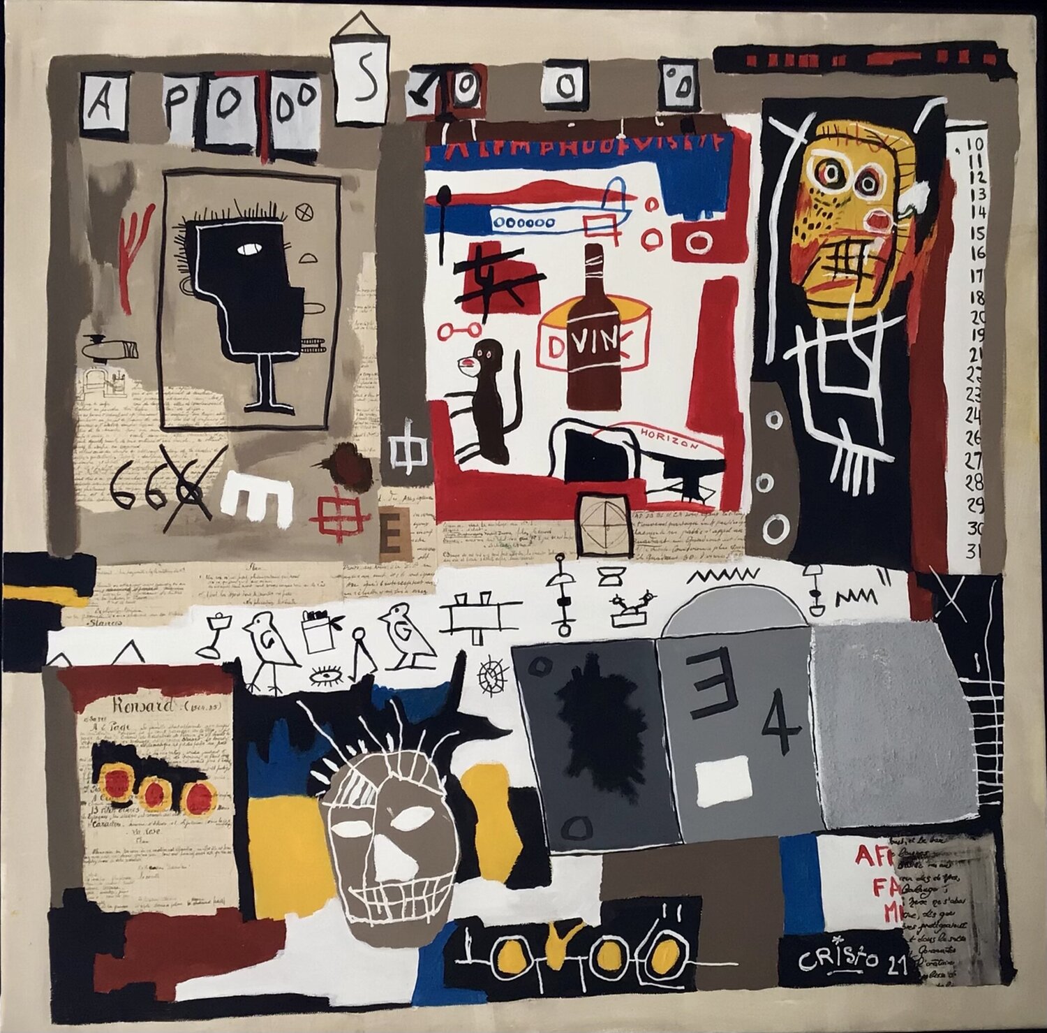 In vino, véritas Renaud Cristofari Original painting for sale
