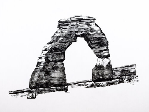 Delicate Arch by Bobbe Jones, Drawing for Sale on Select