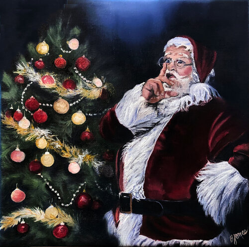 Santa's Secret by Bobbe Jones, Painting for Sale on Select