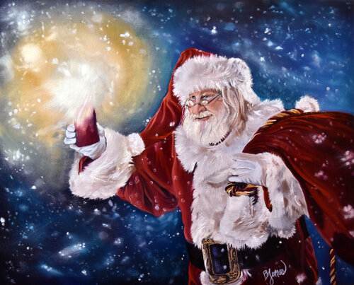 Santa's Light by Bobbe Jones, Painting for Sale on Select