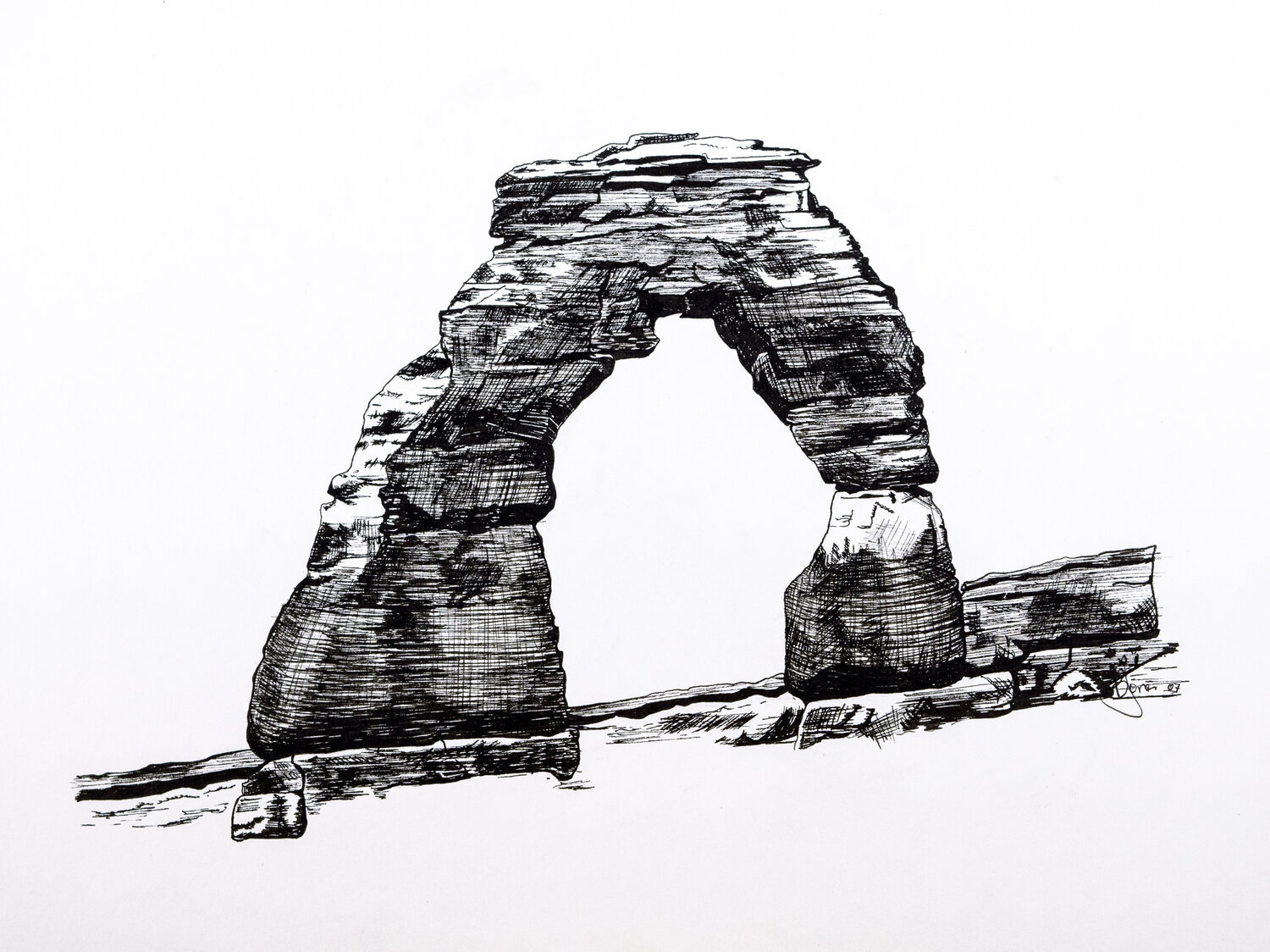Delicate Arch Bobbe Jones Drawing for sale