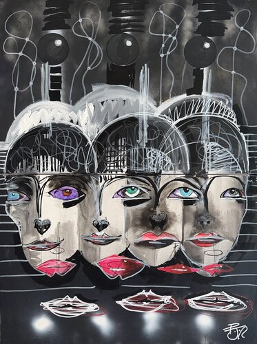 Air Kiss (We Are Of One Mind) by PJ Riley, Painting for Sale on Select