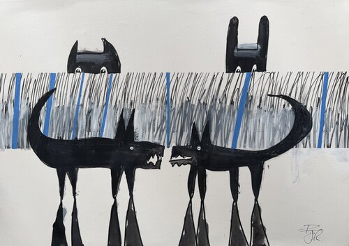 Trouble in the Long Grass by PJ Riley, Painting for Sale on Select