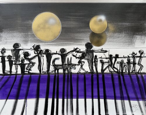 Two Moon Symphony no1 by PJ Riley, Painting for Sale on Select