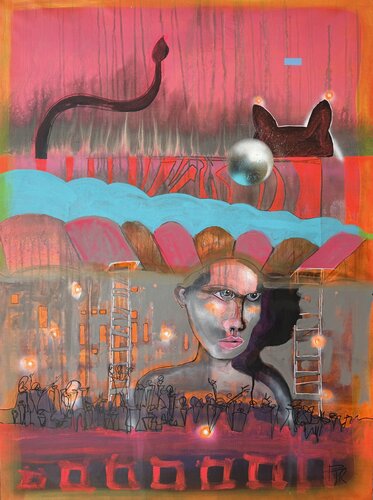 Jacobs Ladder (my head under water) by PJ Riley, Painting for Sale on Select