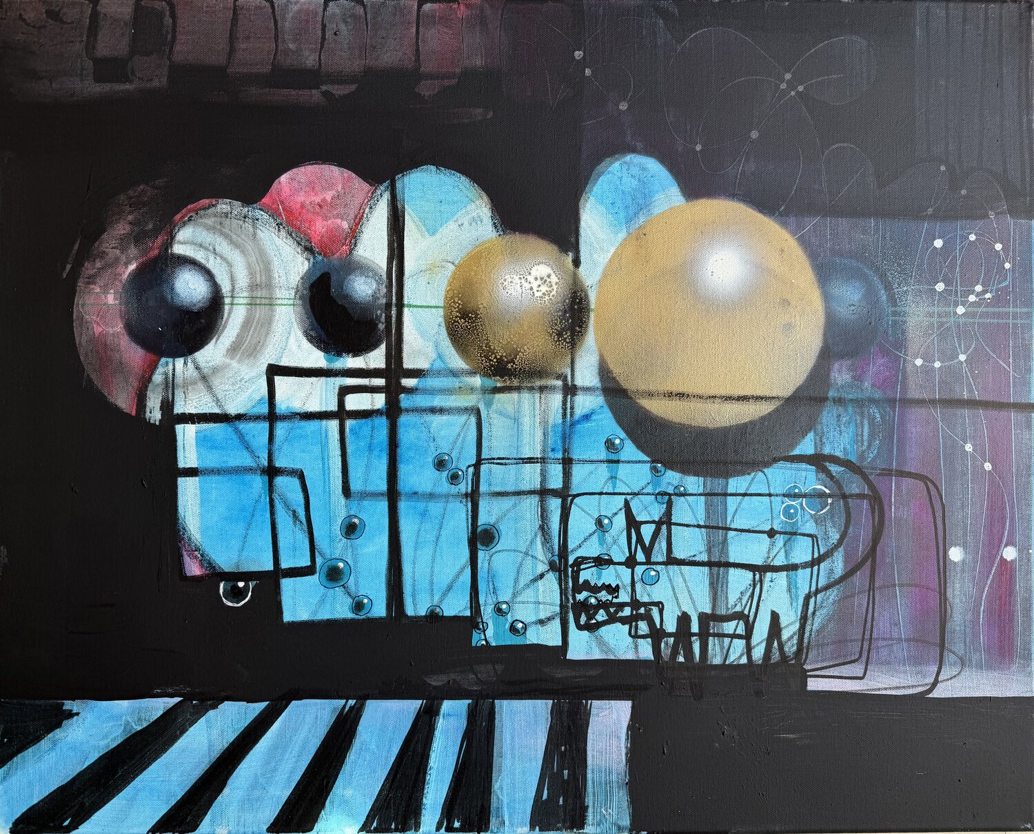 4 moons PJ Riley Original painting for sale