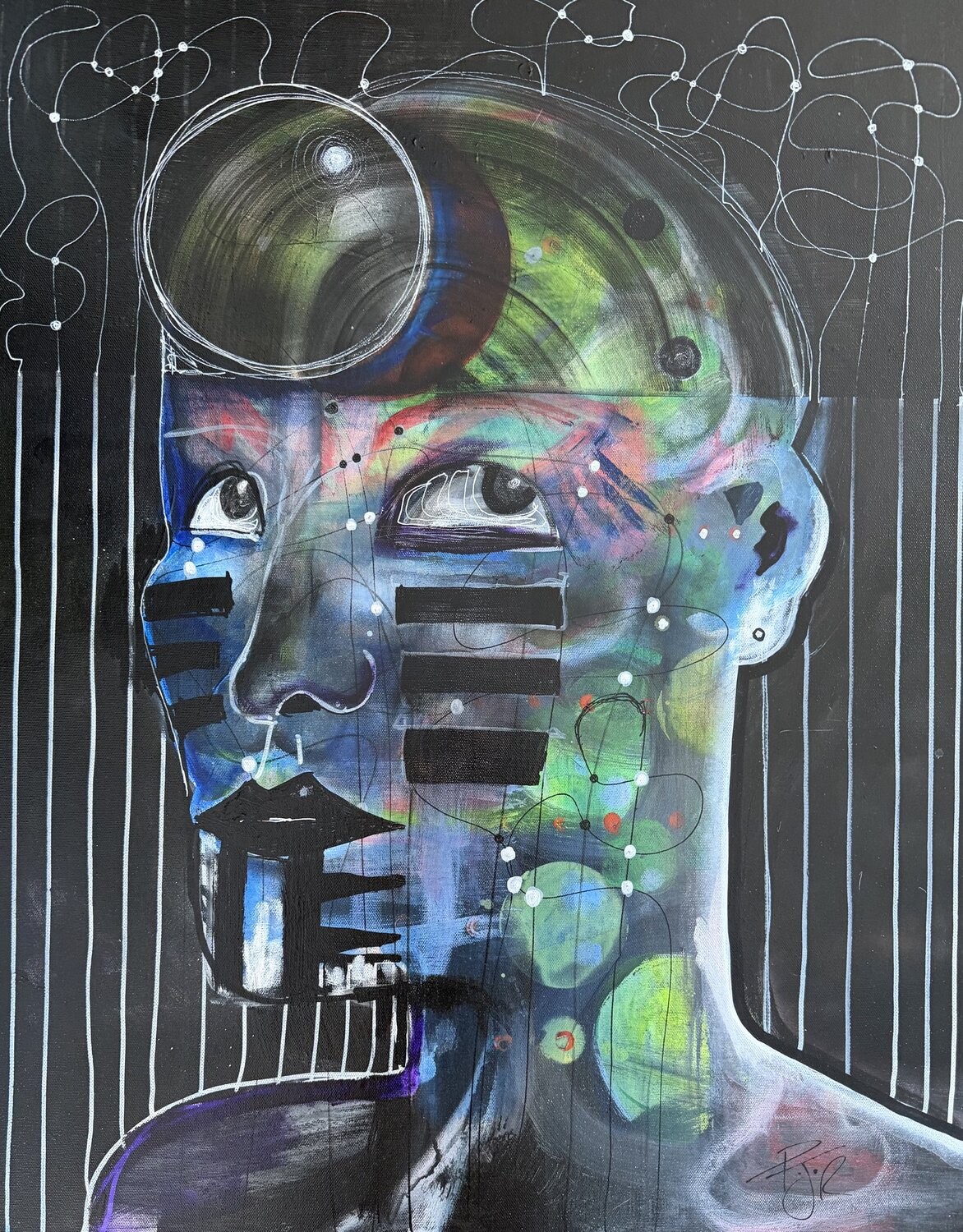 The Green Man PJ Riley Original painting for sale