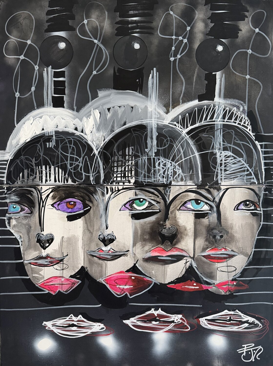 Air Kiss (We Are Of One Mind) PJ Riley Original painting for sale