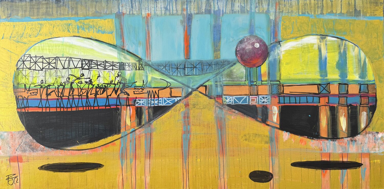 Infinite Landscape ( what lies Beneath) PJ Riley Originalgemälde zu verkaufen