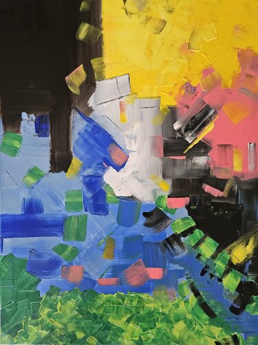 Stepping stones by Lisa Smith, Painting for Sale on Select