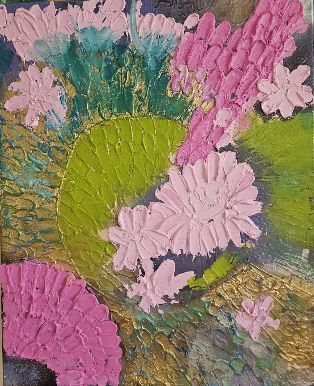 Autumn water lilies Lisa Smith Original painting for sale