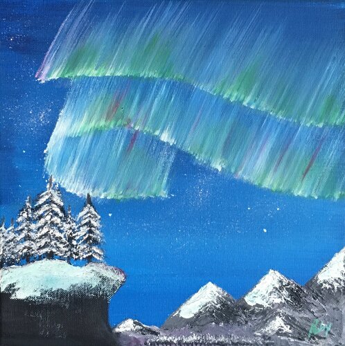 Aurora boreale by Roberto Porcella, Painting for Sale on Select