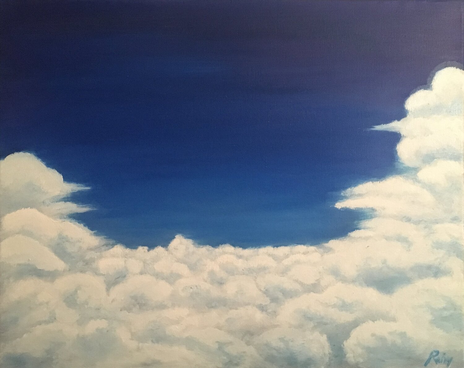 Il cielo sopra le nuvole Roberto Porcella Original painting for sale