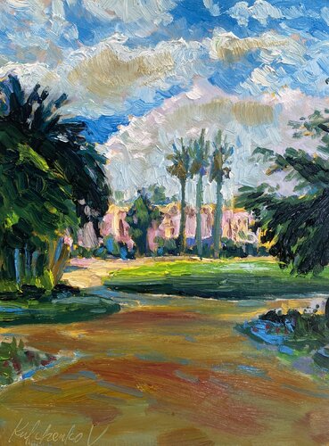 At Supreme Court Gardens by Vasily Kulchenko, Painting for Sale on Select