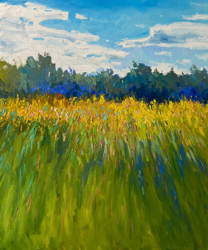 Grass walk by Vasily Kulchenko, Painting for Sale on Select