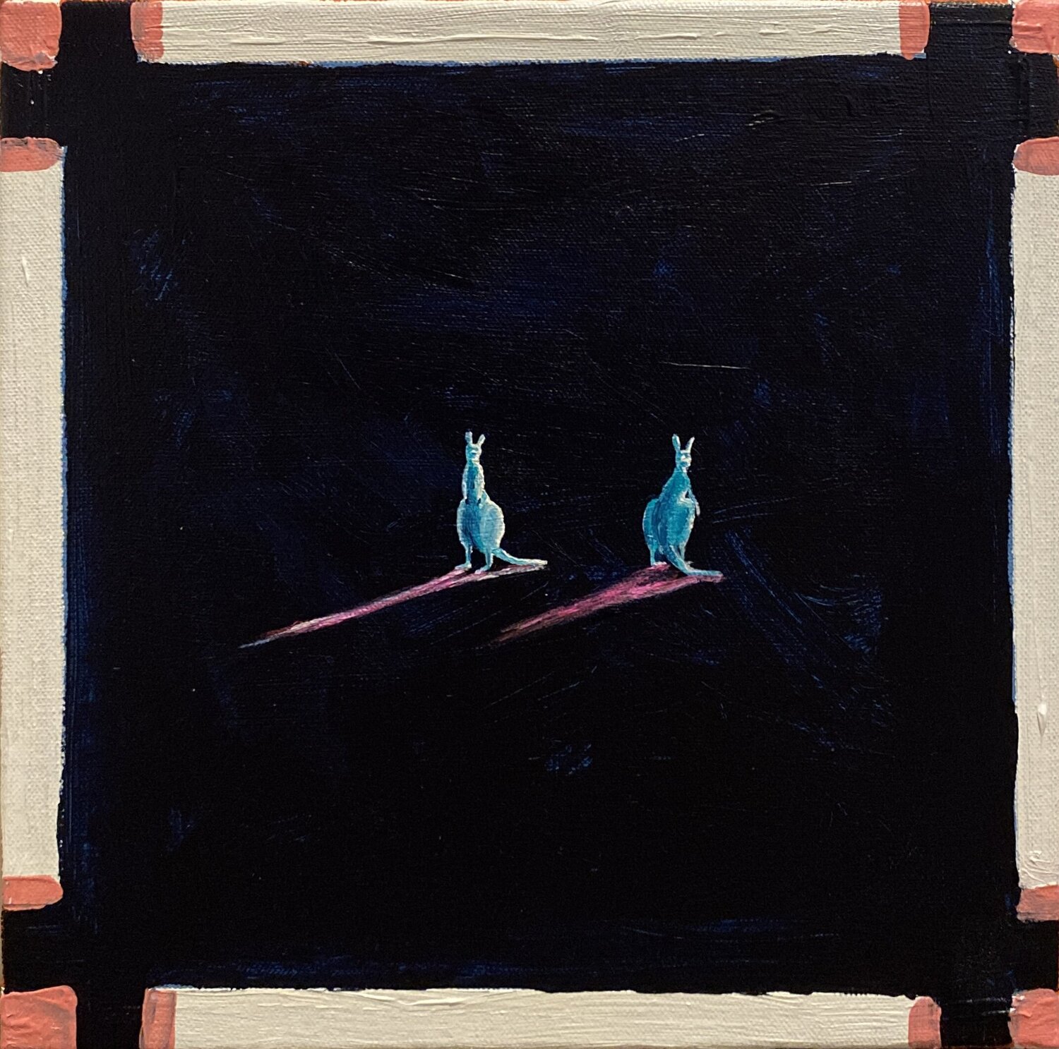 Turquoise Kangaroos Vasily Kulchenko Original painting for sale