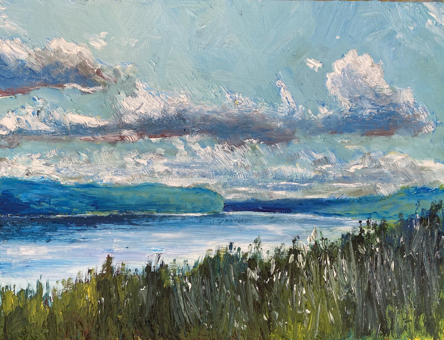 Whispers by the River Vasily Kulchenko Original painting for sale