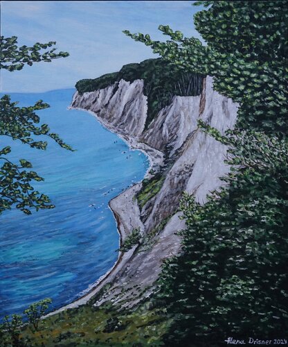 Kreidefelsen auf der deutschen Insel Rügen in der Ostsee by Alena Drisner, Painting for Sale on Select