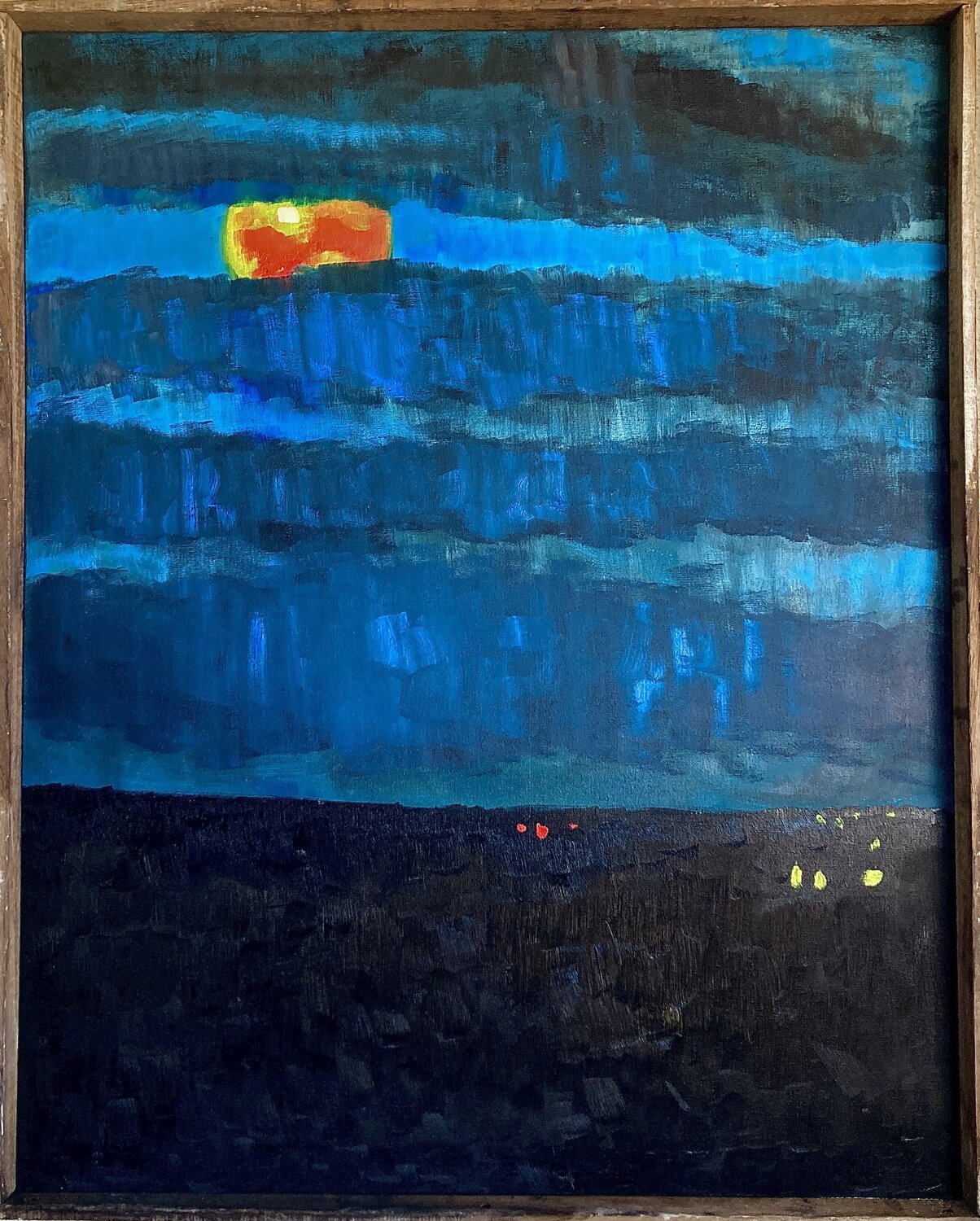 Tierra del fuego (Luna roja). Joaquín Acevedo Original painting for sale