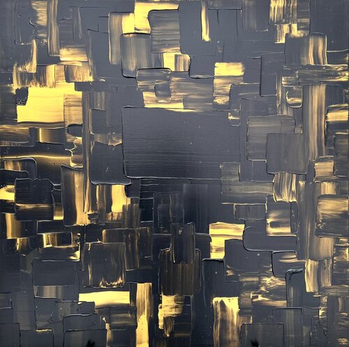 Yang no. 4 in schwarzem Gold / Singulart Galerie kuratiert by Ben Plaumann, Painting for Sale on Select